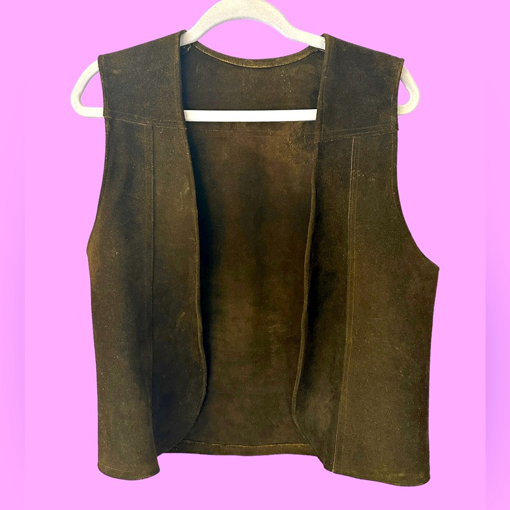 1960’s/70’s Heavy Suede Vest dark brown hide